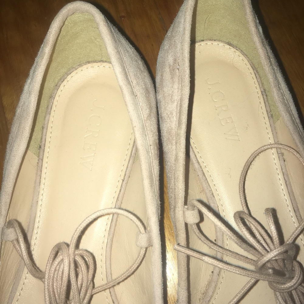 J Crew Suede lace-up ballet flats - Picture 3 of 8